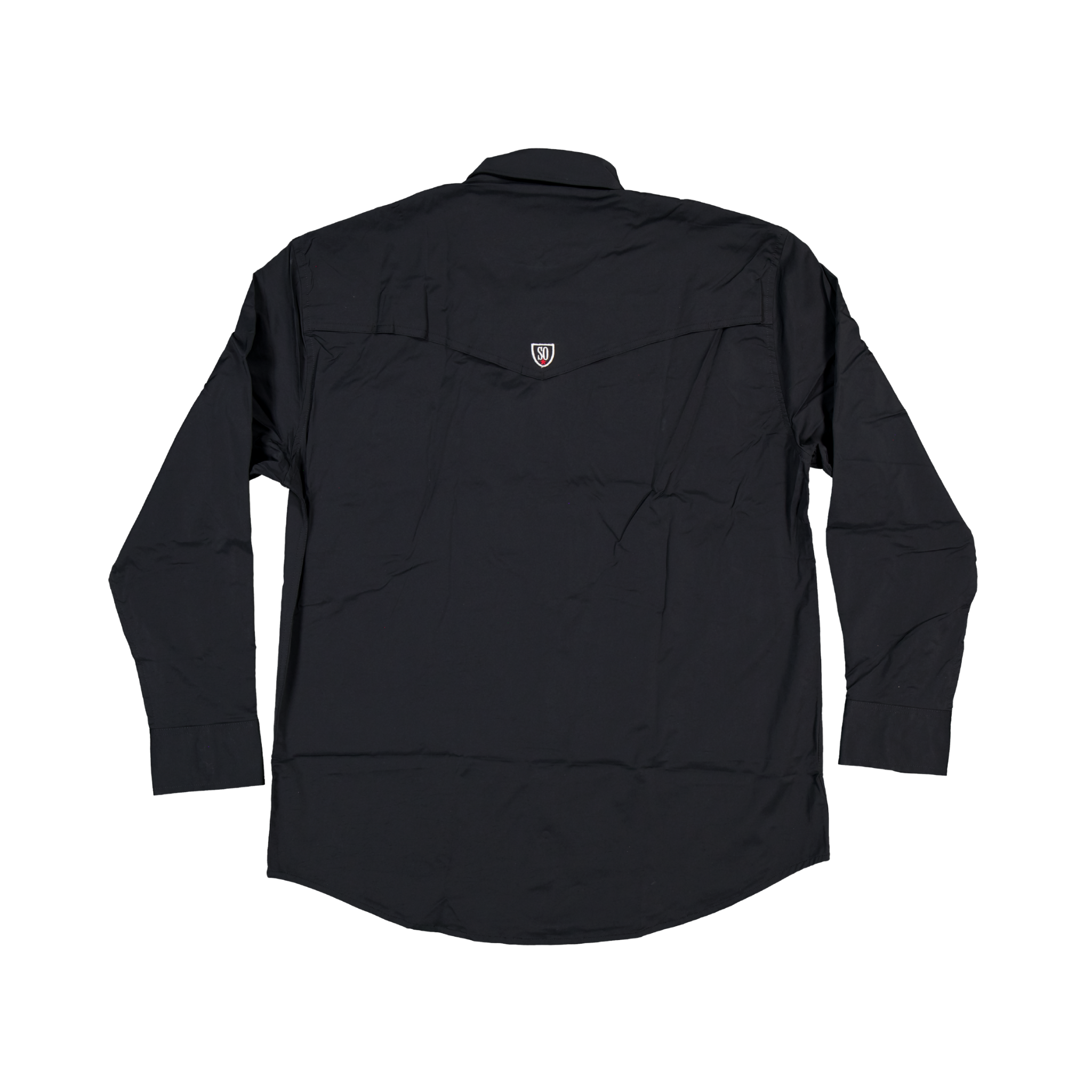 back of black Schaefer RangeTek Western Long Sleeve