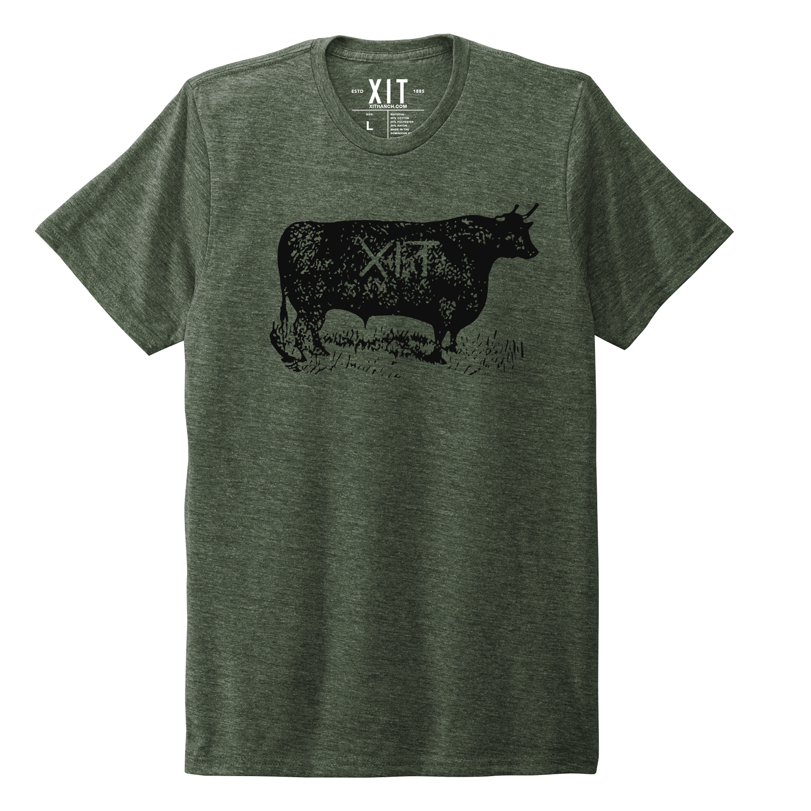 XIT Cow Brand Tee Heather Green
